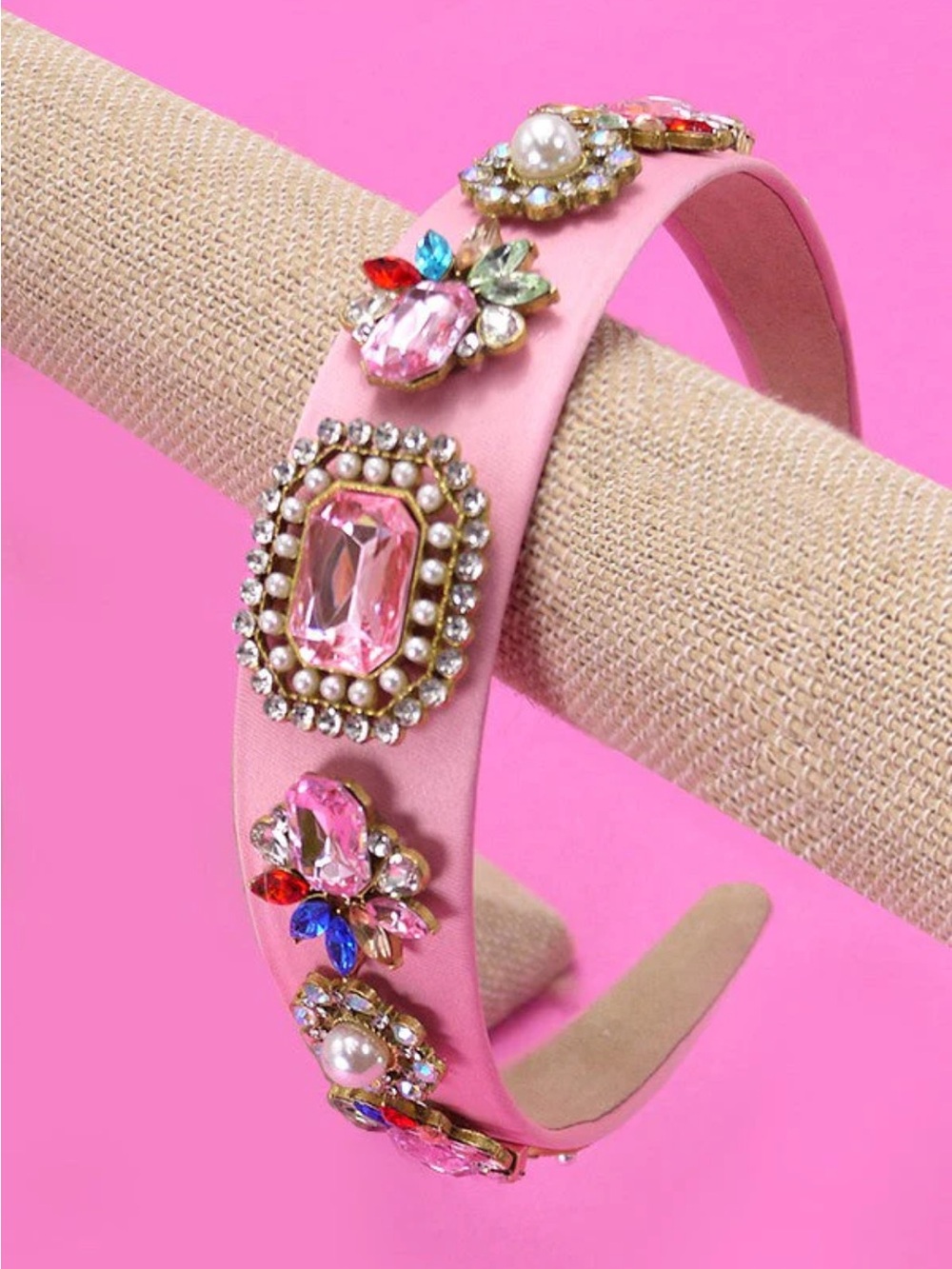Aratta Pink Jeweled Headband